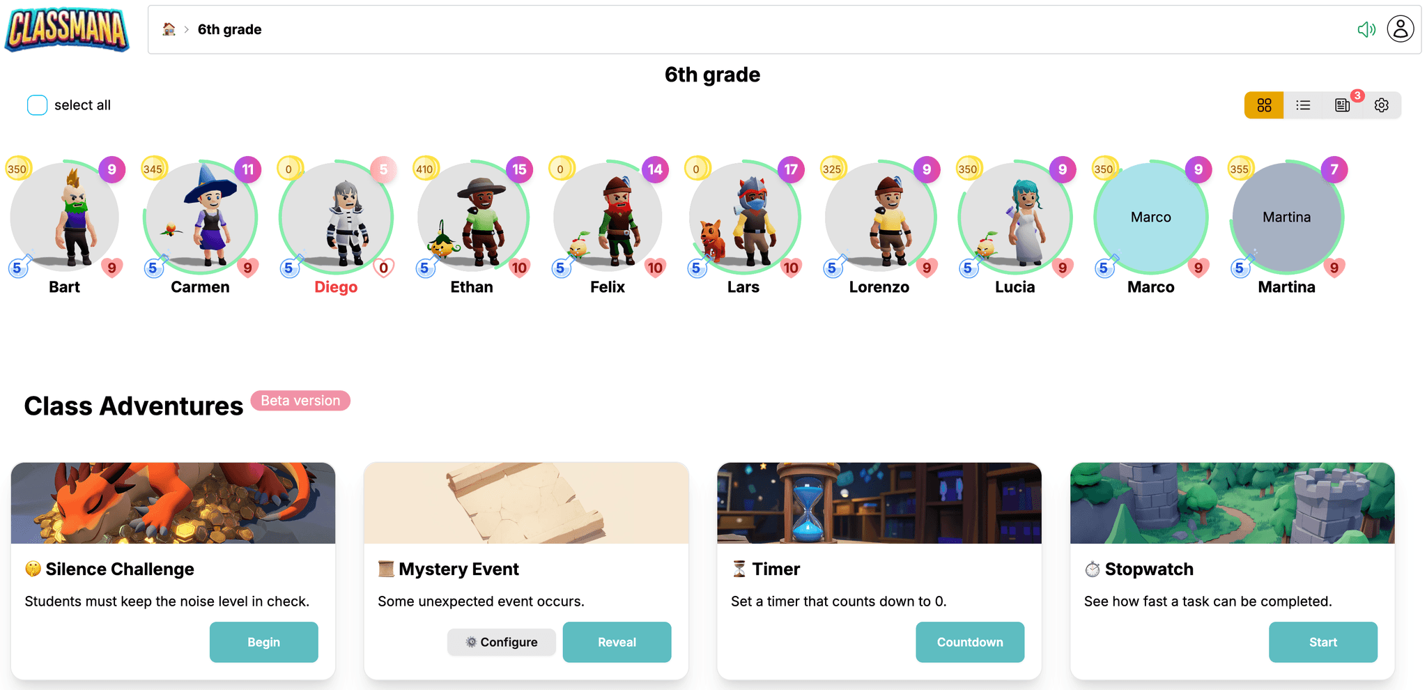 Csend Kihívás az Osztály Kalandokban