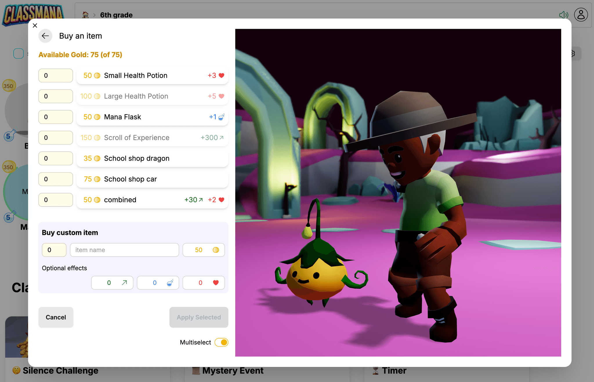 Többszörös kijelölés mód kapcsoló bolt vásárlásokhoz