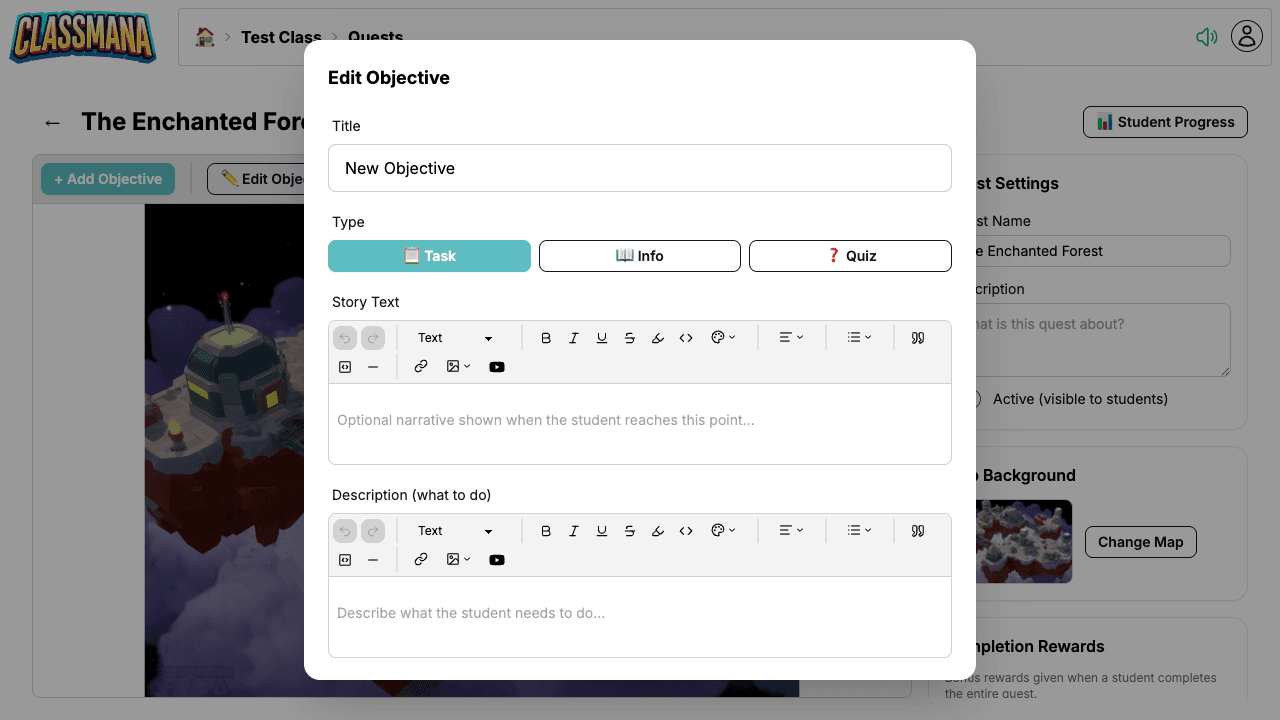 Küldetés célpont szerkesztése