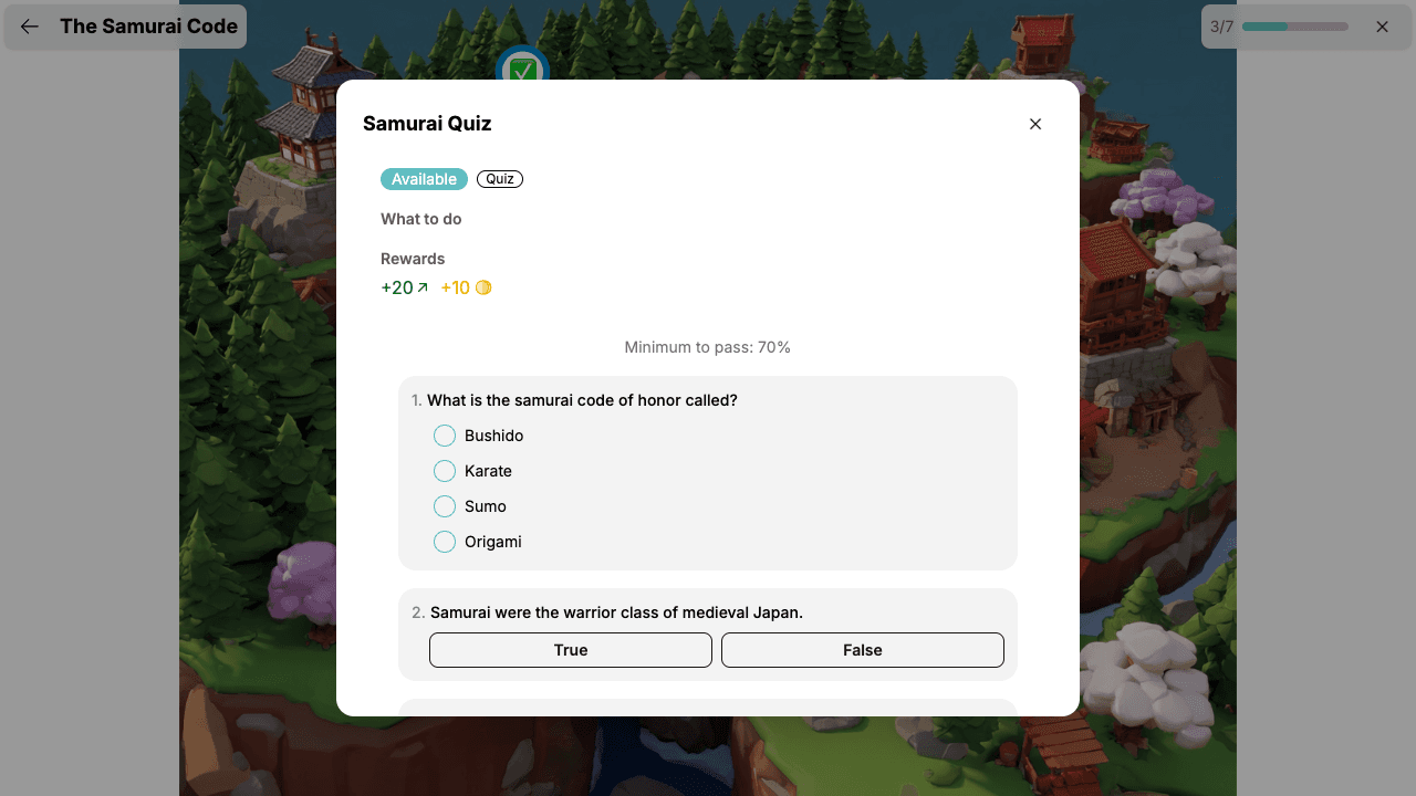 Diák küldetés célpont részletei