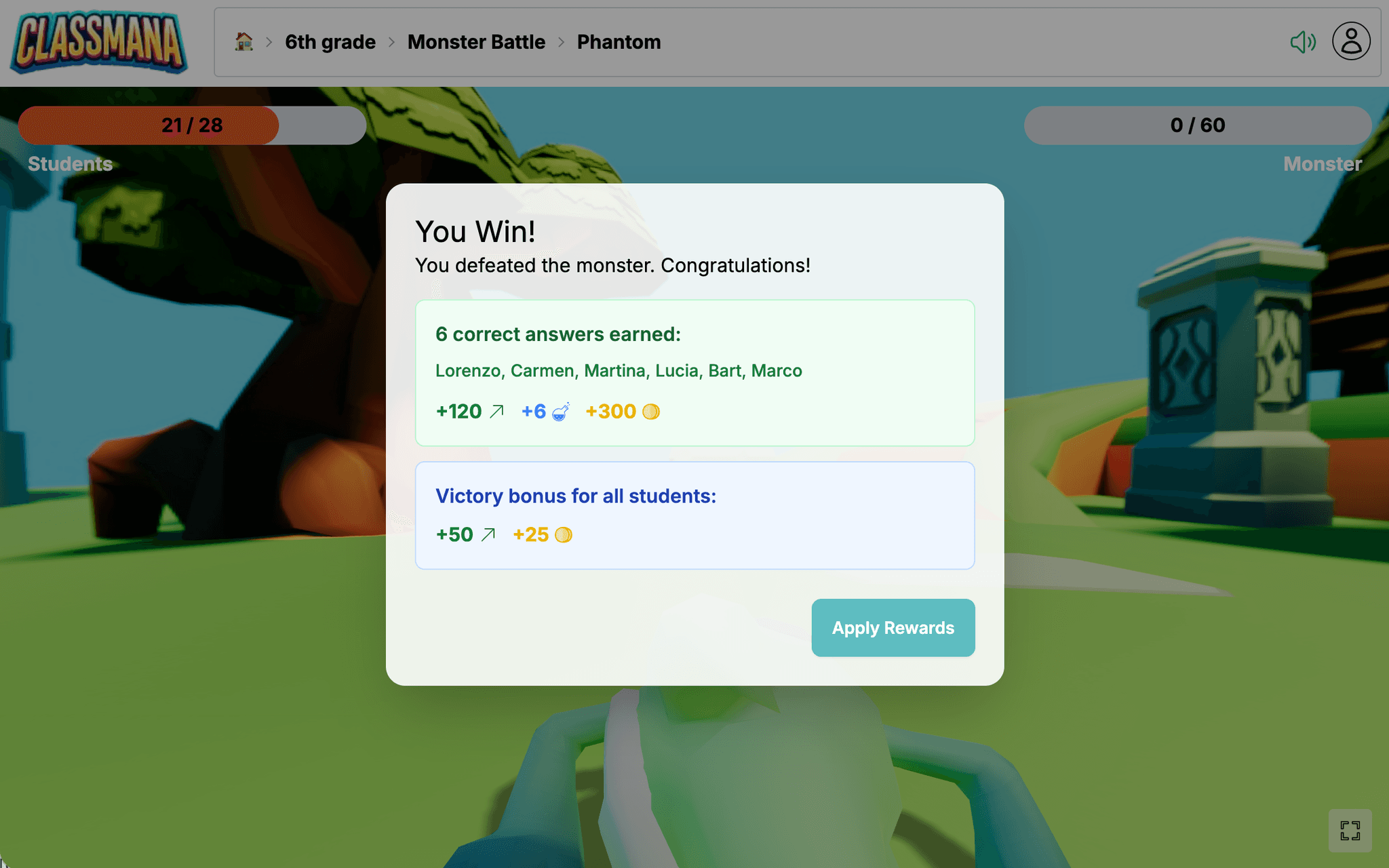 Csata vége képernyő